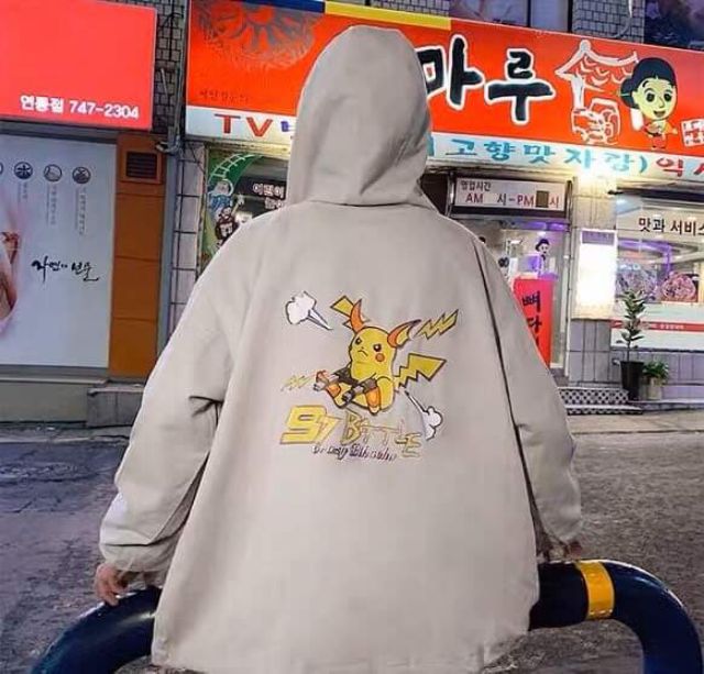 ÁO KHOÁC DÙ PIKACHU HAI LỚP CHỐNG NÁNG CỰC TỐT