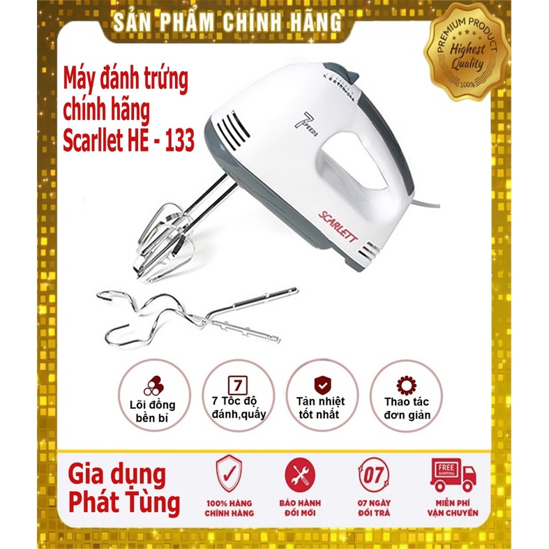 [Sẵn hàng HCM] Máy Đánh Trứng Cầm Tay Máy Đánh Trứng Mini Cầm Tay Scarlett 7 Tốc Độ Cực Mạnh - Hoạt Động Êm Ái