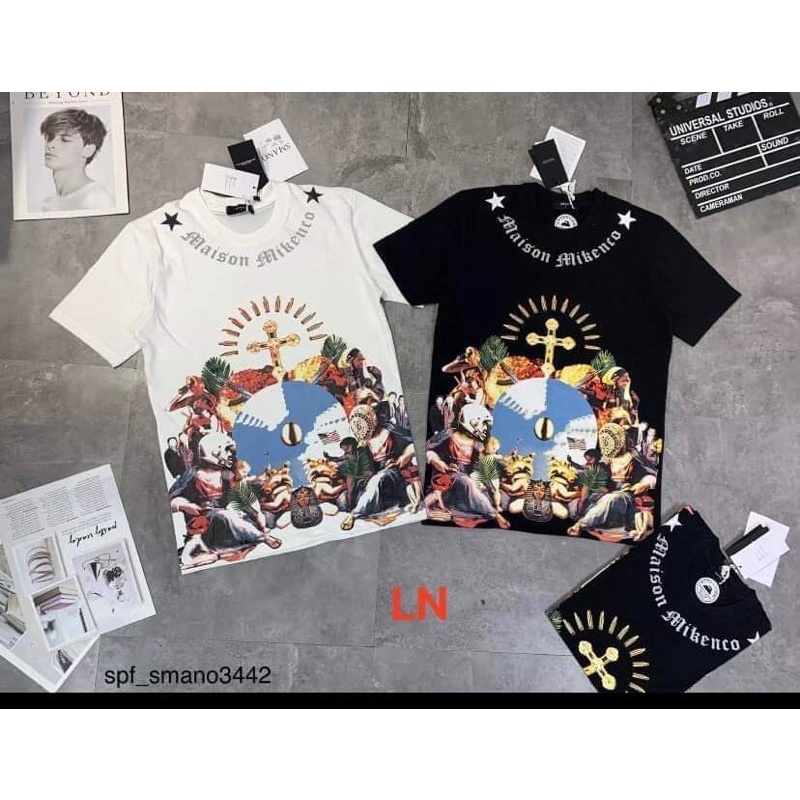 áo thun Form rộng ngắn tay unisex in ảnh chế thánh giá và các thánh mikenco in màu 5D
