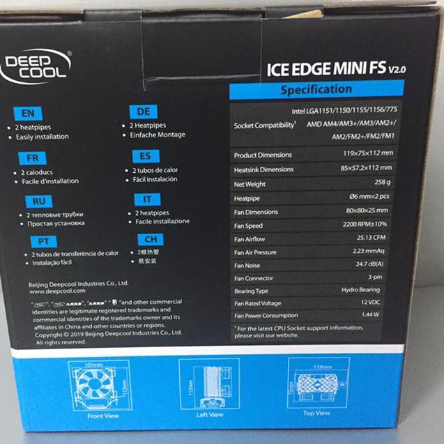 DEEPCOOL Quạt Tản Nhiệt Cpu Mini Fs V2.0