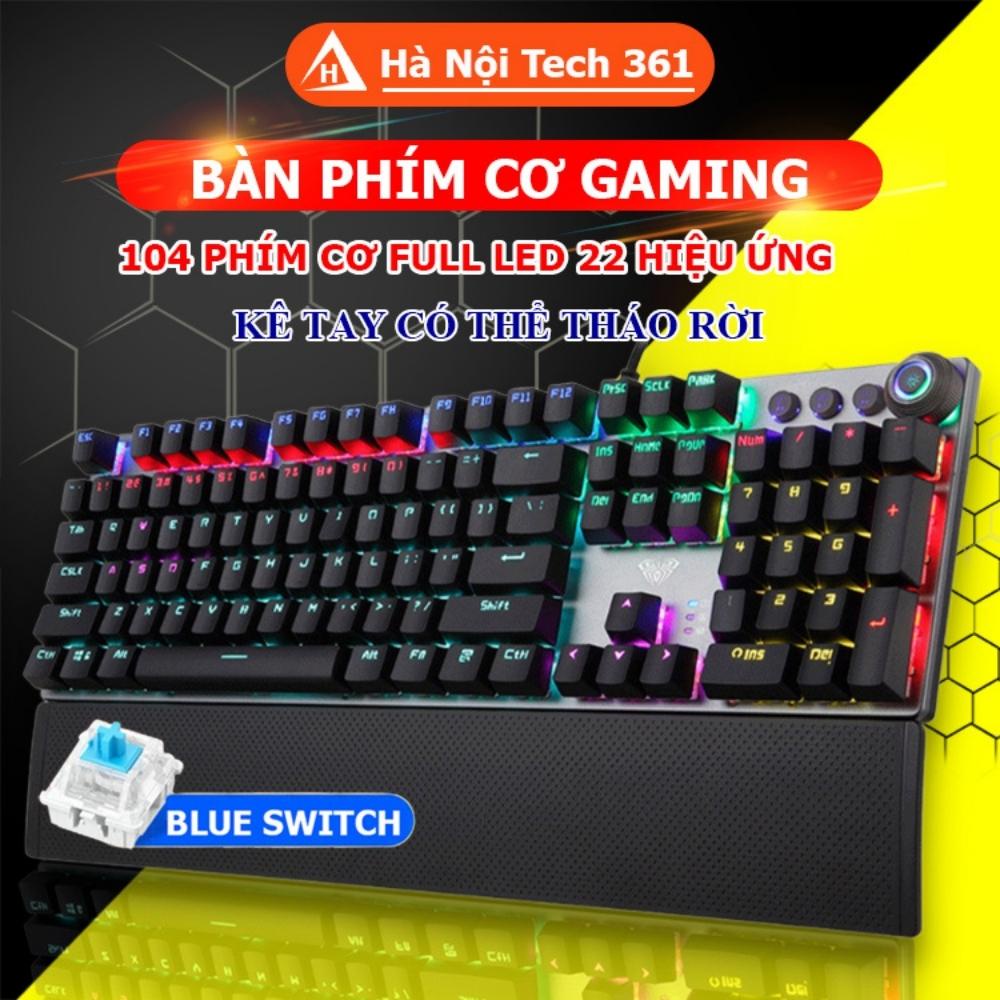 [Mã ELHAMS5 giảm 6% đơn 300K] Bàn phím cơ gaming có dây trục xanh full size F2088