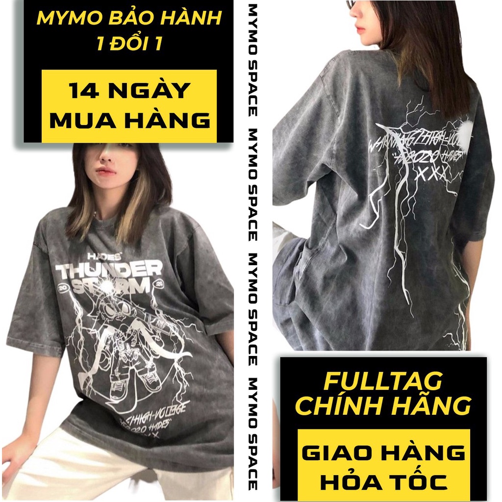 [FULLTAG CHÍNH HÃNG] Áo Thun Unisex HADES THUNDER WASH - Thun COTTON 100% | CHUẨN LOCAL BRAND 1:1 l Size 40 - 100 Kg