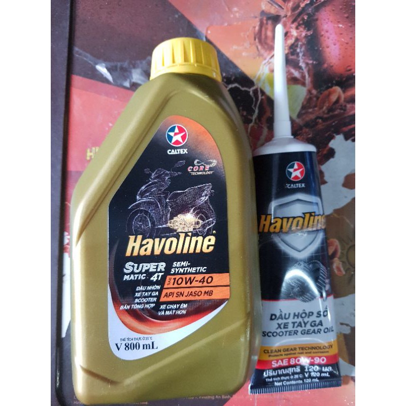 [DauNhot-PhuGia]Combo nhớt xe ga Havoline Caltex 10W40, nhớt xe ga Havoline nhớt máy nhớt hộp số mua combo giá tốt