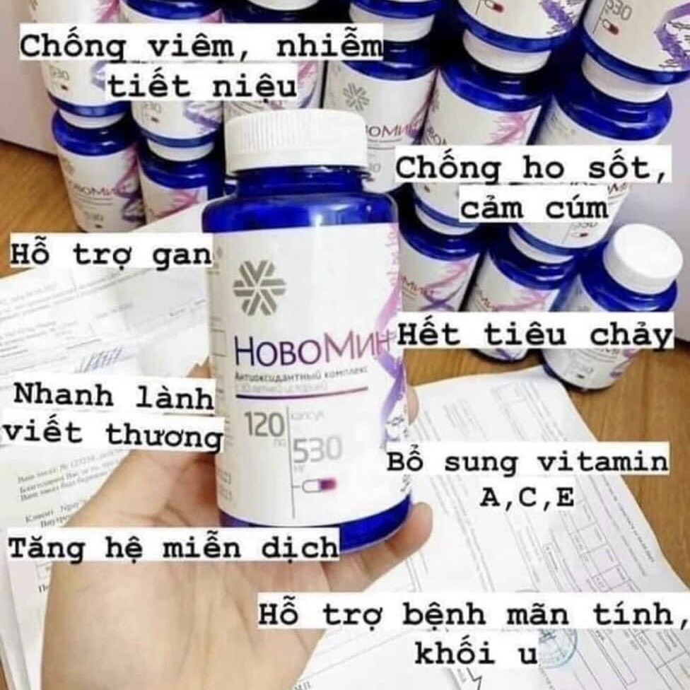 Hobomin viên uống chống oxy hóa, phục hồi tế bào khỏe mạnh Siberian Novomin Formula 4 – 120v