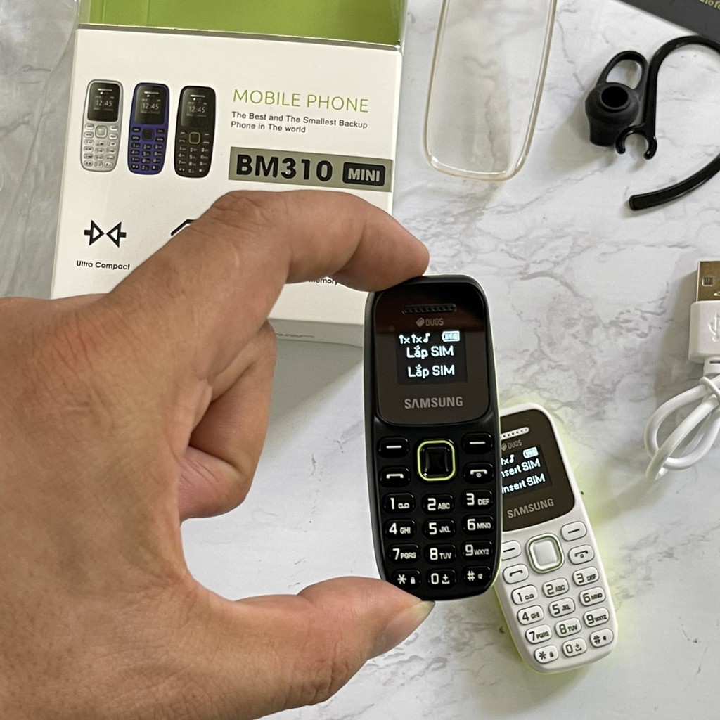 Điện Thoại Nhỏ Samsung BM310 Có Thay Đổi Giọng Nói Tặng Ốp Lưng Phụ Kiện Gắn Tai Nghe Bluetooth | BigBuy360 - bigbuy360.vn