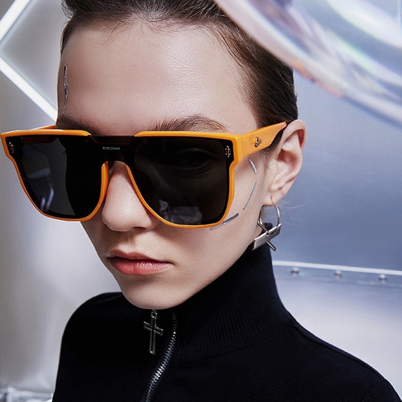 Kính Mát Chống Tia UV Hình Vuông Thời Trang Phương Tây Cho Nam Nữ