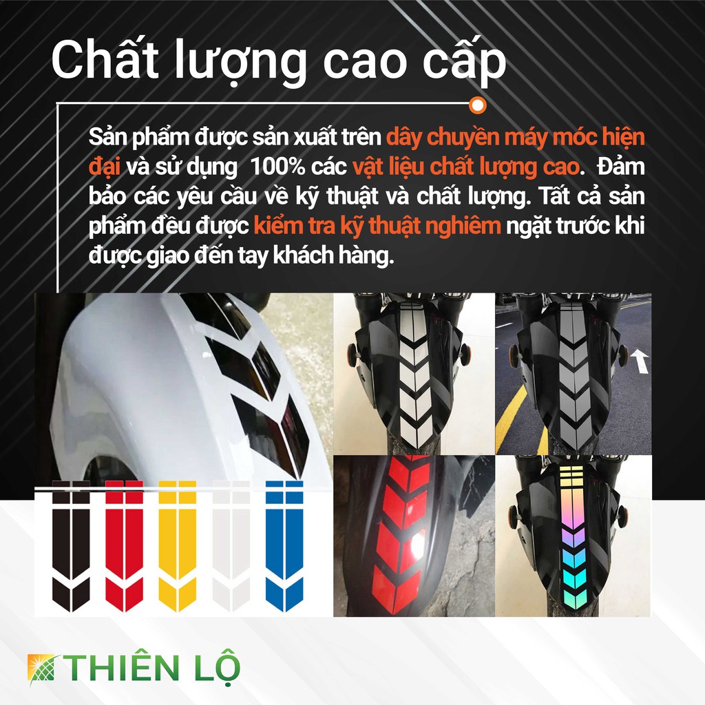 Bộ Decals tem dán phản quang hình mũi tên trang trí ô tô xe máy cao cấp - Sản phẩm cao cấp của Thiên Lộ