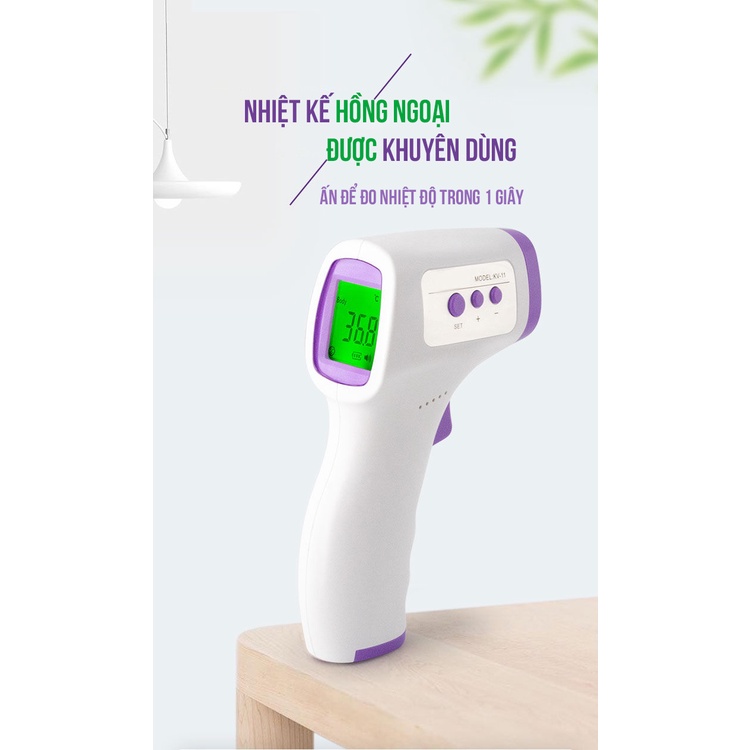 Nhiệt kế hồng ngoại súng đo nhiệt độ điện tử có màn hình LCD tay cầm nhựa giá rẻ