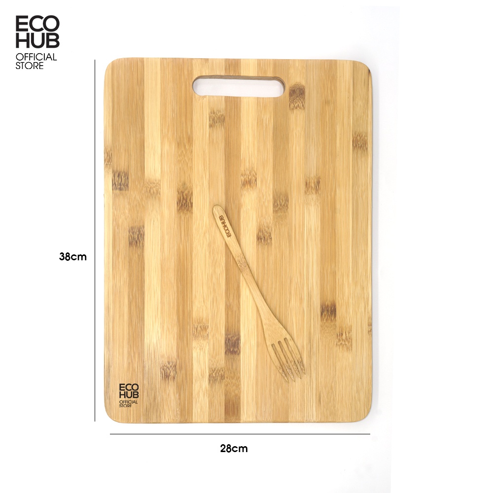 Thớt tre tự nhiên ECOHUB, Chặt / Thái, Cứng, Kháng khuẩn hơn gỗ / nhiều Size | E00145 (Bamboo Cutting Board)