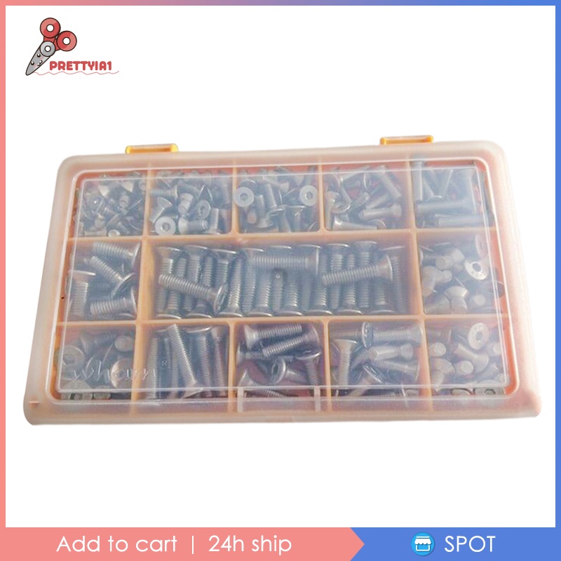 Hộp 260 Ốc Vít Bằng Thép Không Gỉ M4 M5 M6 Đa Năng Tiện Dụng