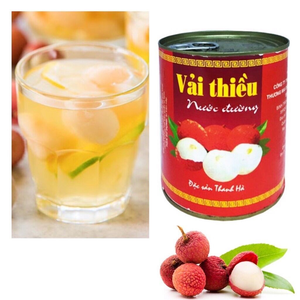 Vải Ngâm Nước Đường Thanh Hà Lon 565g