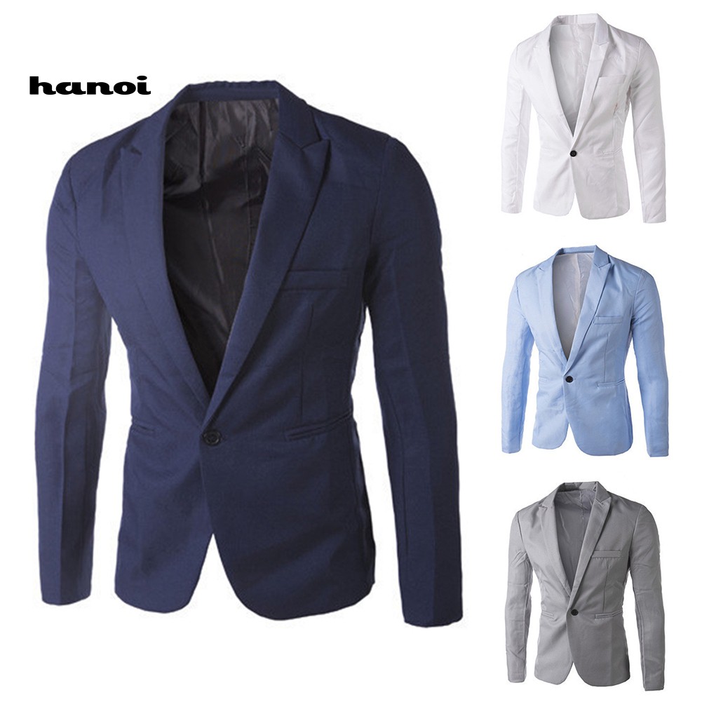Hn HN HN♥Áo Khoác Blazer Màu Trơn Thời Trang Công Sở Cho Nam Giới