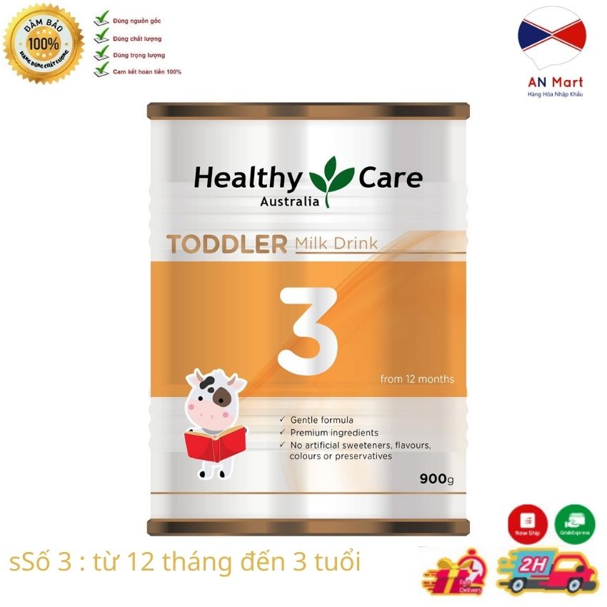 [Date Mới Nhất] Sữa bột Healthy Care Số 1,2,3 tăng cân, phát triển chiều cao 900G Nội Địa Úc