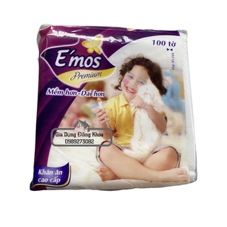 Khăn giấy vuông E’mos - 1 bịch 100 tờ