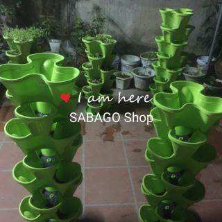 Combo 3 bộ tháp trồng cây xếp tầng, mỗi bộ 6 tầng