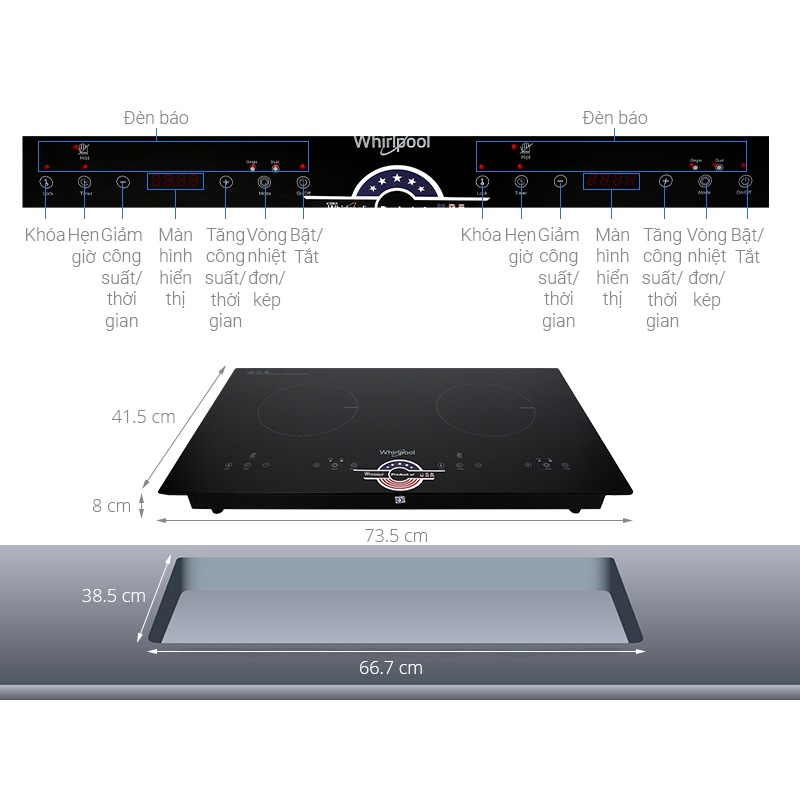 Bếp hồng ngoại đôi Whirlpool ACT752/BLV