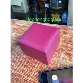 SỈ 10 hộp đồng hồ da đỏ chống nước nhựa cao cấp