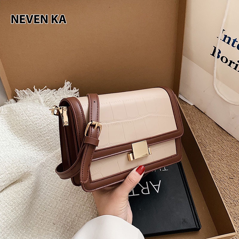 Túi Đeo Chéo Dáng Chữ Nhật Da Vân Rắn Phong Cách Trẻ Trung NEVENKA N0012