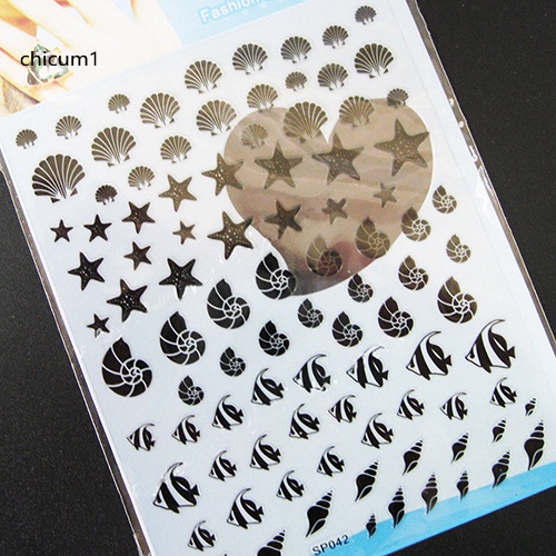 [Hàng mới về] Miếng dán trang trí móng tay màu vàng đen 3d diy làm đẹp cho nữ