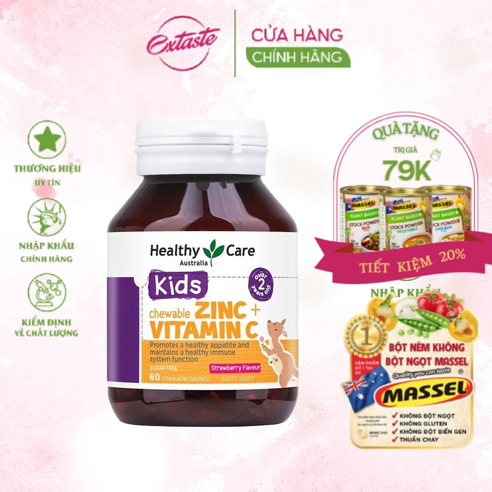 Viên nhai bổ sung kẽm Healthy Care Zinc Vitamin C tăng đề kháng cho bé 60 viên