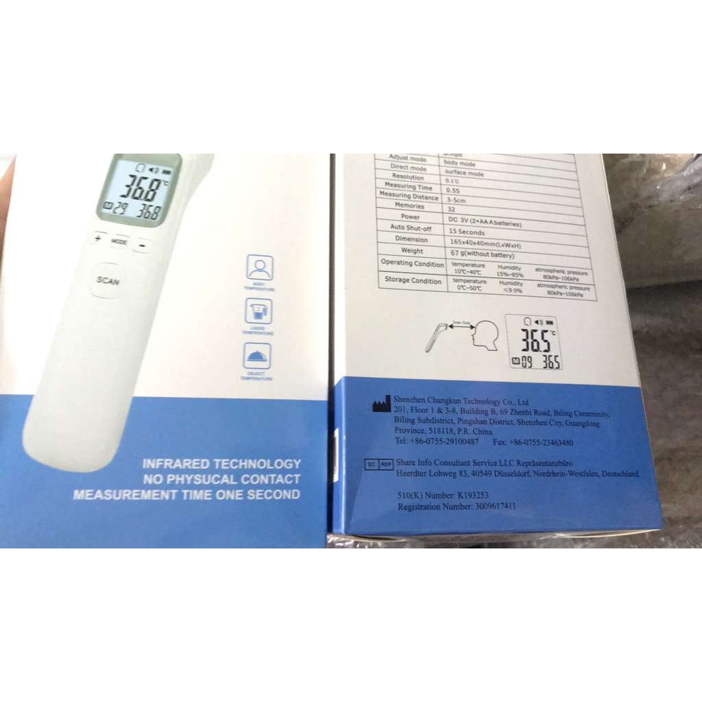 Nhiệt kế điện tử hồng ngoại đo trán, đo tai không tiếp xúc Thermometer