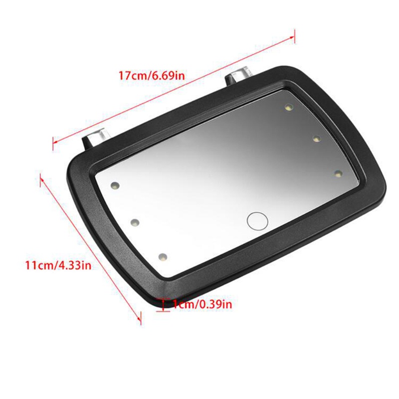 Gương Trang Điểm 6 Bóng LED Gắn Tấm Che Nắng Xe Hơi