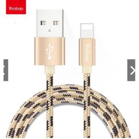 Cáp lightning Yoobao YB-422 Bọc dù - Dài 1M cực bền chắc- Hàng chính hãng yoobao