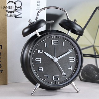 Đồng hồ báo thức 2 quả chuông kèm đèn kiểu cổ điển để bàn tiện lợi -dc3275