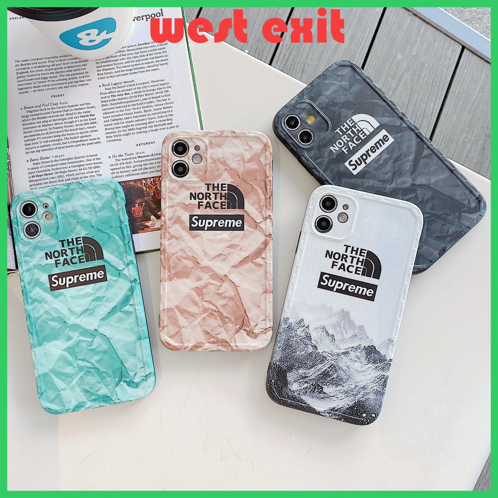 Ốp điện thoại họa tiết The north face supreme cho iPhone 7/8/se2 7plus/8plus x/xs xsmax 11 11pro 11promax