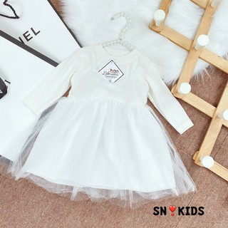 Váy zip nơ ngực cho bé gái