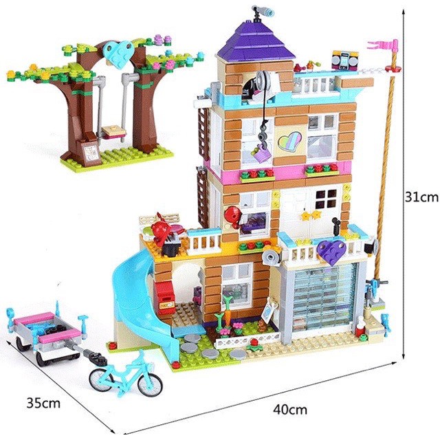 Lắp ráp xếp hình not Lego Friends 41340, Lepin 01063 Bela 10859 : Friendship House Ngôi nhà tình bạn