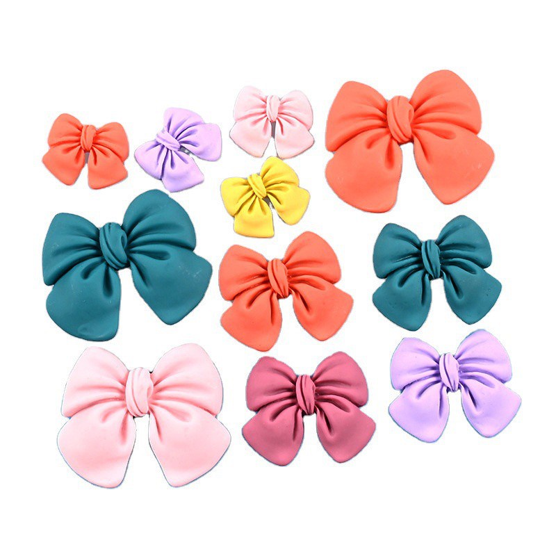 Set 10 nơ nhựa resin đính trang trí quần áo/ điện thoại thủ công