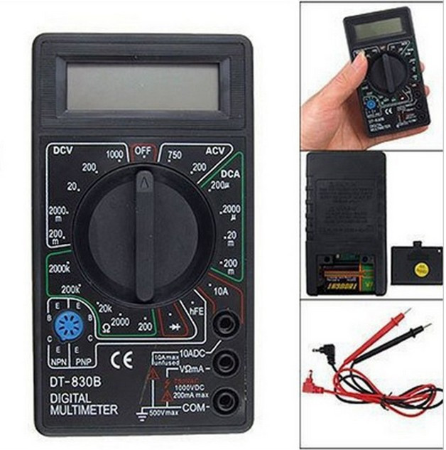 Đồng hồ vạn năng mini điện tử đo điện áp và dòng điện AC / DC hỗ trợ kiểm tra tiện lợi DT-830B
