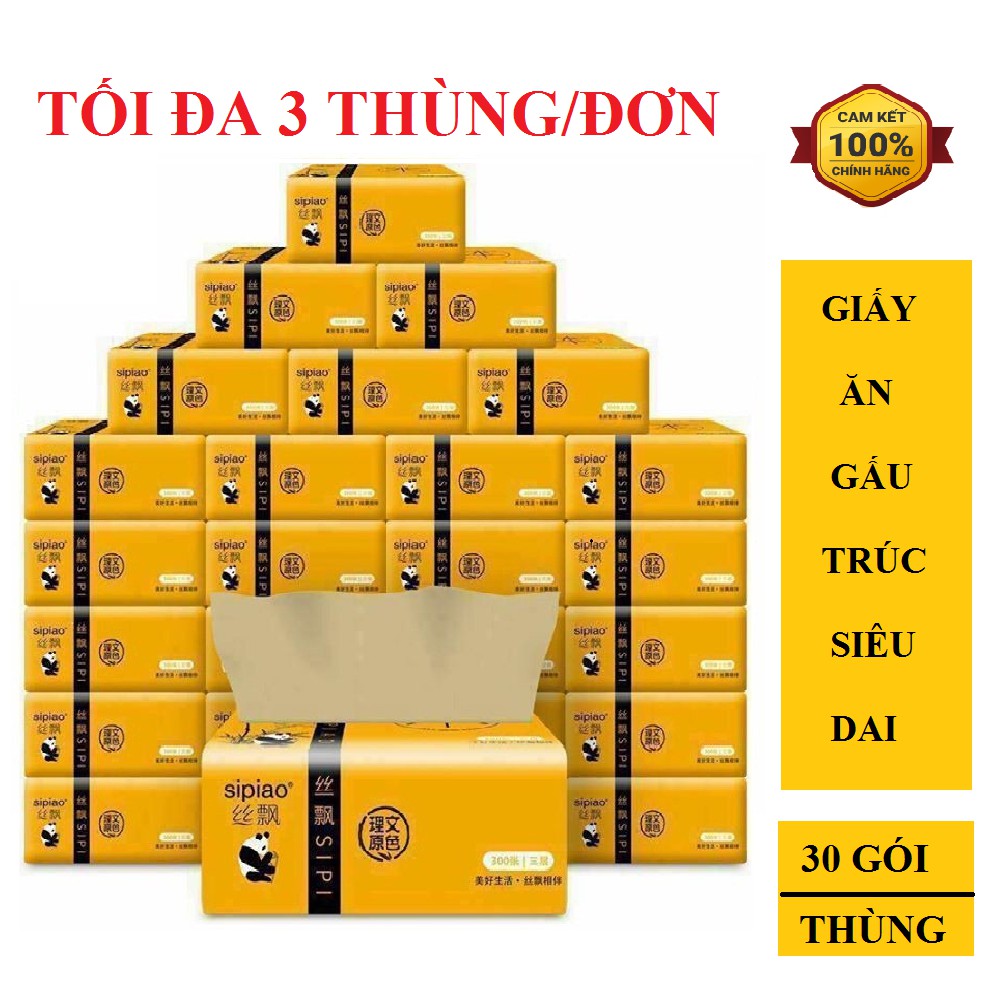 THÙNG 30 GÓI GIẤY ĂN GẤU TRÚC SIPIAO MÃ 6021 [ VN ] ( TỔNG KHO GIA DỤNG GIÁ RẺ )