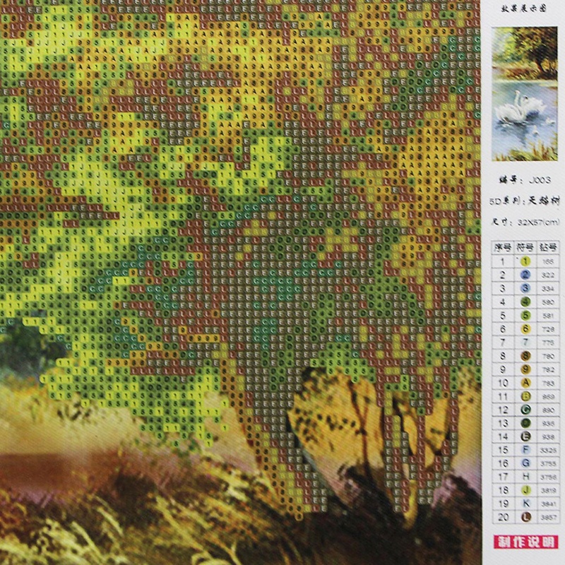 Bộ Tranh Đính Đá 5D Tự Làm Hình Thiên Nga Trắng Trang Trí Nhà Cửa