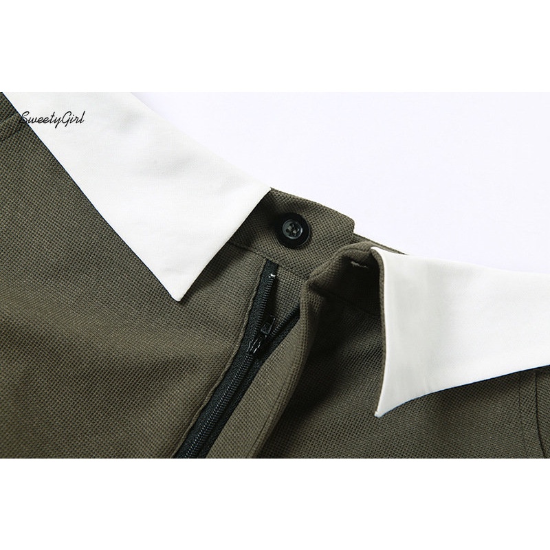 Set Áo Cổ Yếm Không Tay + Quần Dài Lưng Cao Màu Xanh Lá Trơn Thời Trang 2022 Cho Nữ