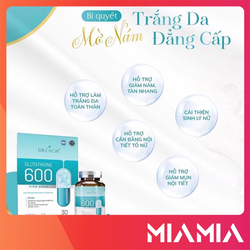 Viên Uống Trắng Da Glutathione 600 DR Lacir chính hãng - 8938528007558