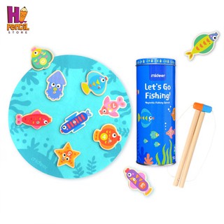 Bộ Câu Cá Từ Tính Nam Châm Bằng Gỗ Mideer Chủ Đề Sinh Vật Biển
