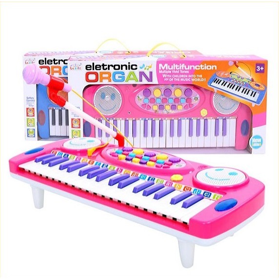 Đồ chơi đàn organ điện tử 37 phím - đàn piano có micro cho bé hát