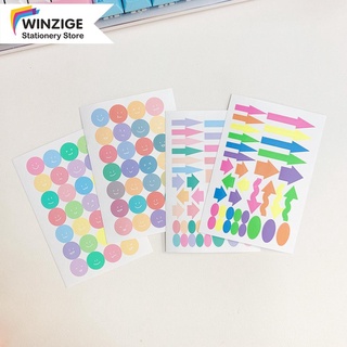 Nhãn Dán Trang Trí Winzige Hình Mũi Tên Màu Macaron Phong Cách Cổ Điển Xinh Xắn