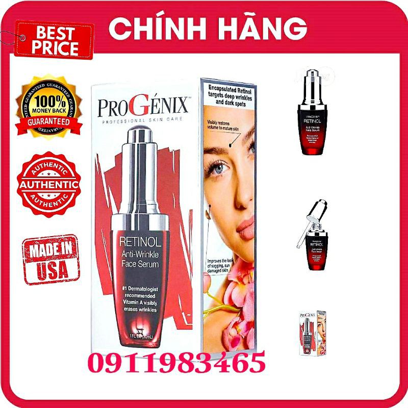 Progenix Retinol Serum Chống Lão Hóa, Chống Nhăn Hàng Mỹ Cam Kết Chính Hãng