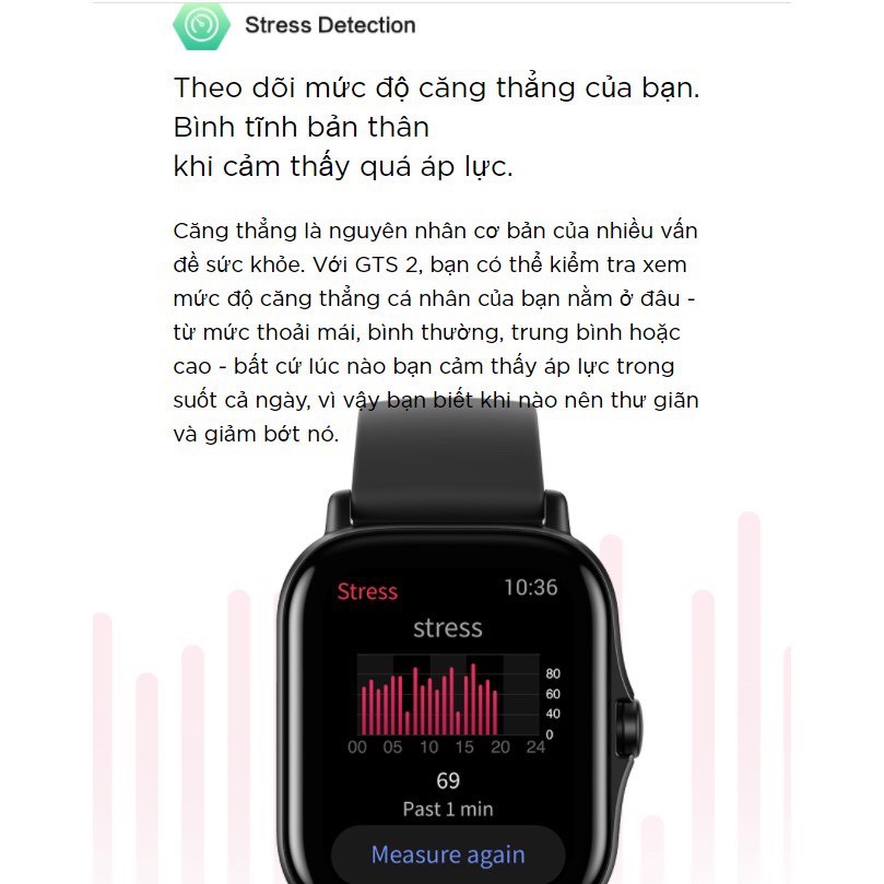 Đồng Hồ Thông Minh Cao Cấp Amazfit GTS 2 - Giao Diện Tiếng Việt - Đàm Thoại Trực Tiếp - Chính Hãng - Bảo Hành 12 Tháng