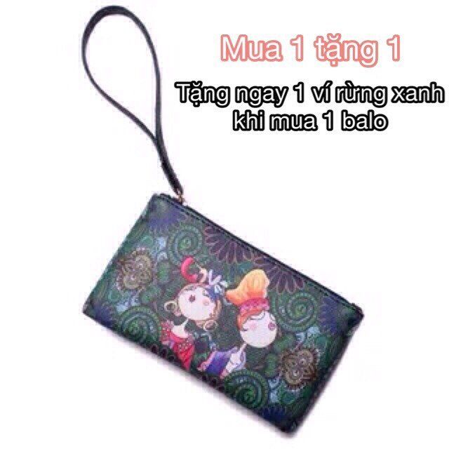 Balo họa tiết 3 cô gái rừng xanh Nga