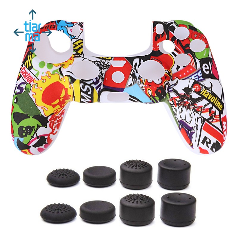 Bọc silicone bảo vệ tay cầm điều khiển máy game PS4 / PS4 Slim / PS4 Pro kèm phụ kiện