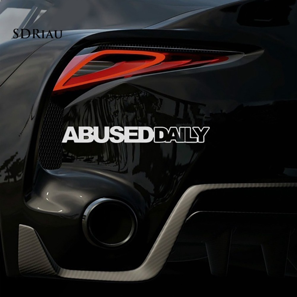 ✔Miếng Dán Trang Trí Thân Xe Hơi Phản Quang In Chữ Abused Daily