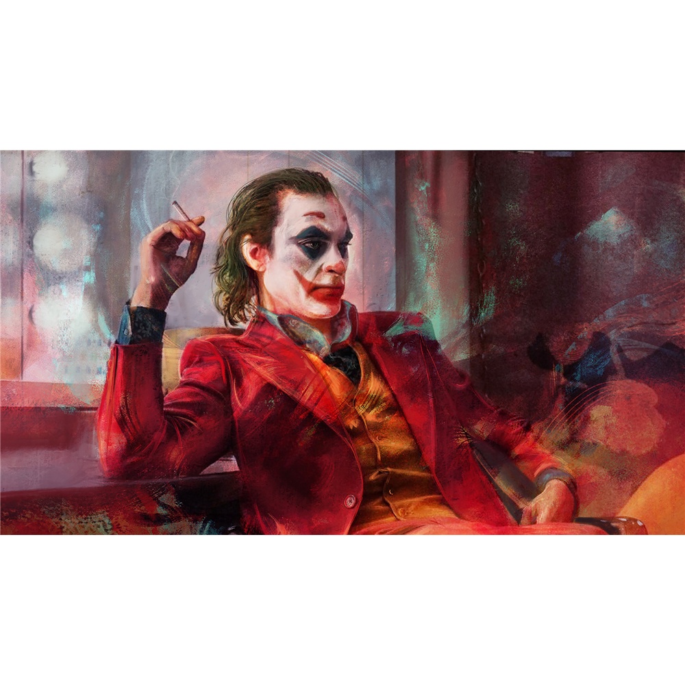 Tranh Vải Bạt Treo Tường In Hình Joker Phim Phillips Trang Trí Nhà Cửa