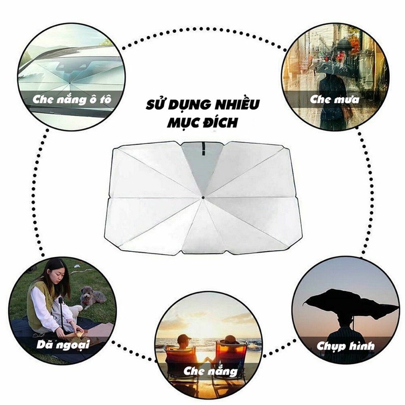 Dù Che Nắng Ô Tô Gấp Gọn Bảo Vệ Nội Thất Xe