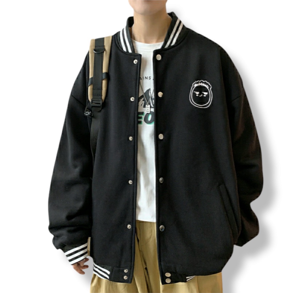 Áo khoác hoodie &amp; sweater kiểu Cardigan Nam Nữ form rộng Họa Tiết Thêu hình chất vải thun nỉ ngoại mềm mịn dễ thương - Đ
