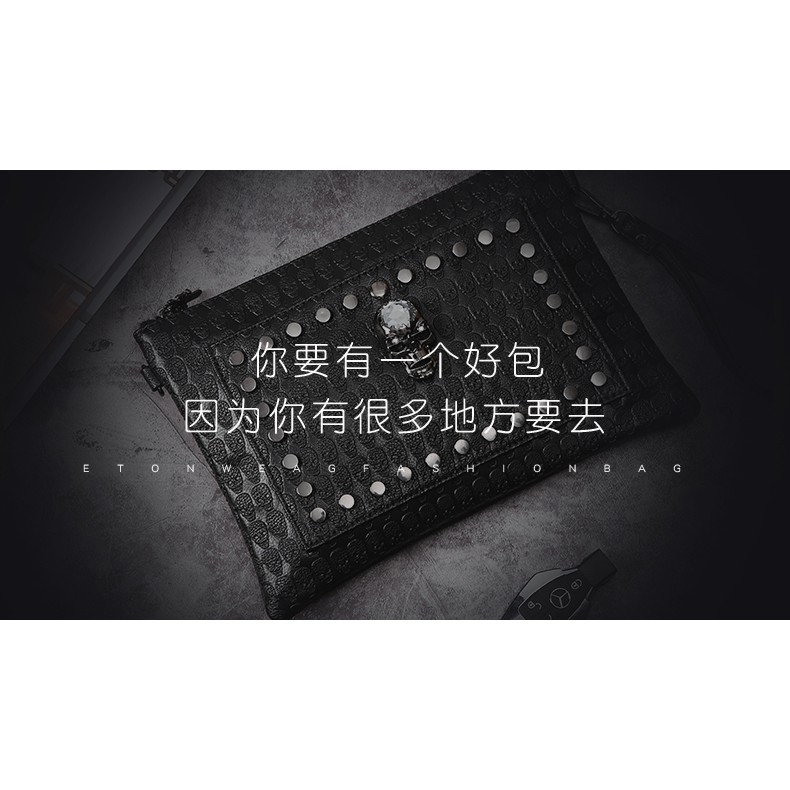 Túi clutch cầm tay đính đinh tán cá tính cho nam nữ | BigBuy360 - bigbuy360.vn