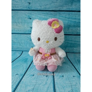 Gấu bông Hello Kitty xù váy hồng